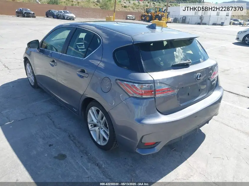 2017 Lexus Ct 200H VIN: JTHKD5BH2H2287370 Lot: 42238330