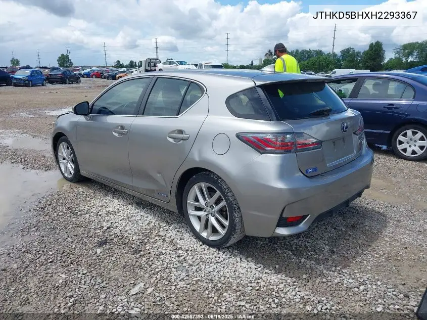 2017 Lexus Ct 200H VIN: JTHKD5BHXH2293367 Lot: 42557393