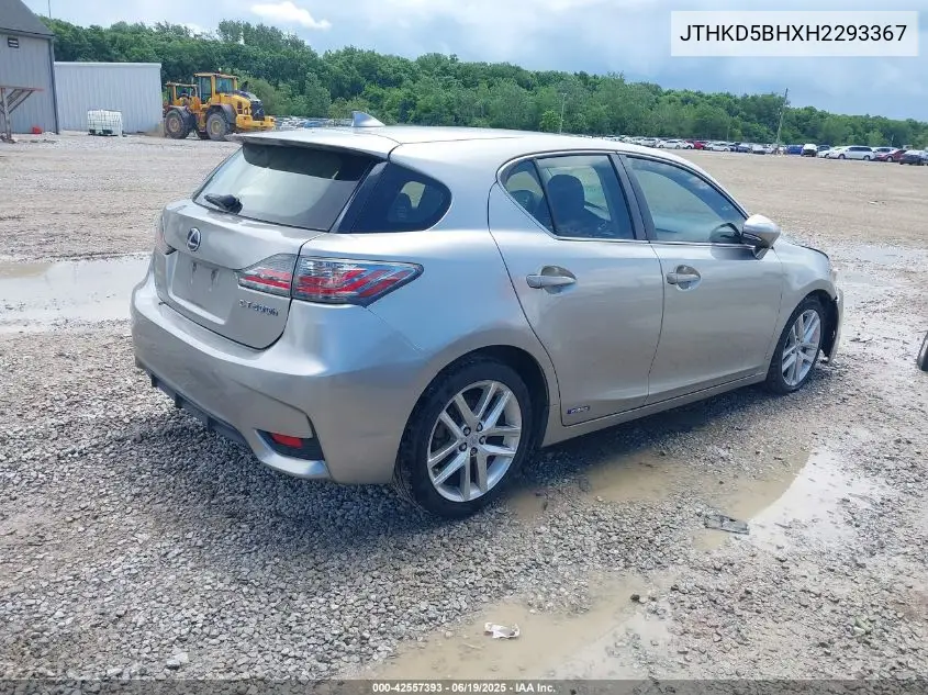 2017 Lexus Ct 200H VIN: JTHKD5BHXH2293367 Lot: 42557393