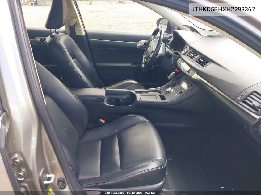 2017 Lexus Ct 200H VIN: JTHKD5BHXH2293367 Lot: 42557393