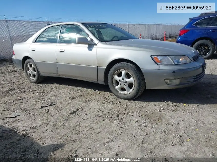 1998 Lexus Es 300 VIN: JT8BF28G9W0096920 Lot: 12294798