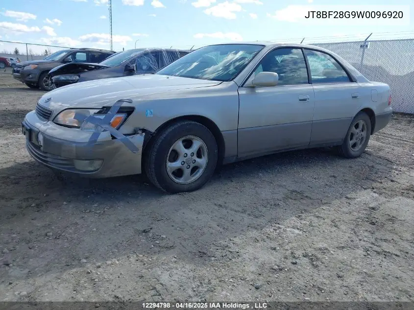 1998 Lexus Es 300 VIN: JT8BF28G9W0096920 Lot: 12294798