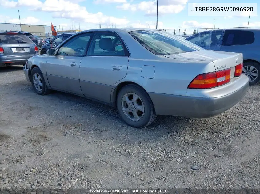 1998 Lexus Es 300 VIN: JT8BF28G9W0096920 Lot: 12294798