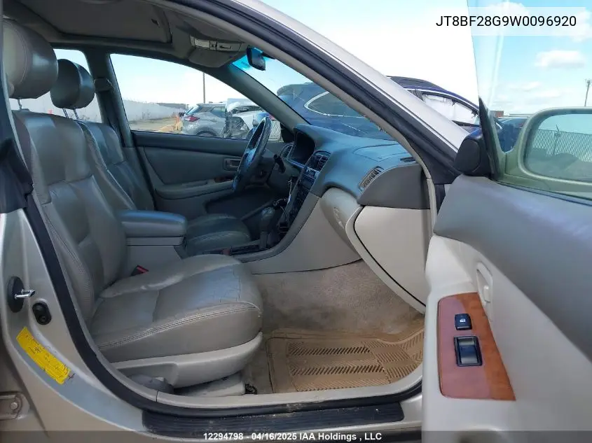 1998 Lexus Es 300 VIN: JT8BF28G9W0096920 Lot: 12294798