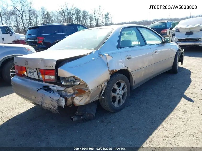1998 Lexus Es 300 VIN: JT8BF28G8W5038803 Lot: 41641509