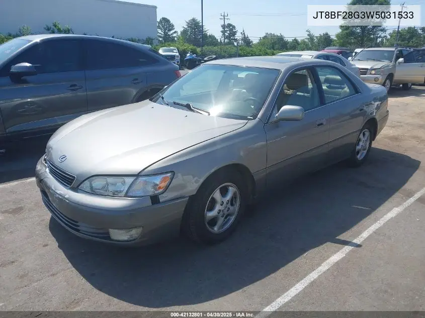 1998 Lexus Es 300 VIN: JT8BF28G3W5031533 Lot: 42132801