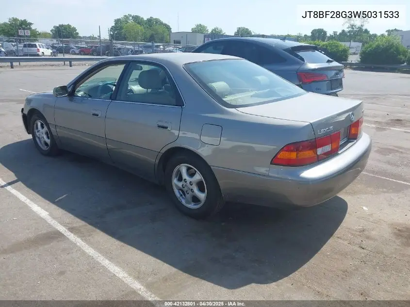1998 Lexus Es 300 VIN: JT8BF28G3W5031533 Lot: 42132801
