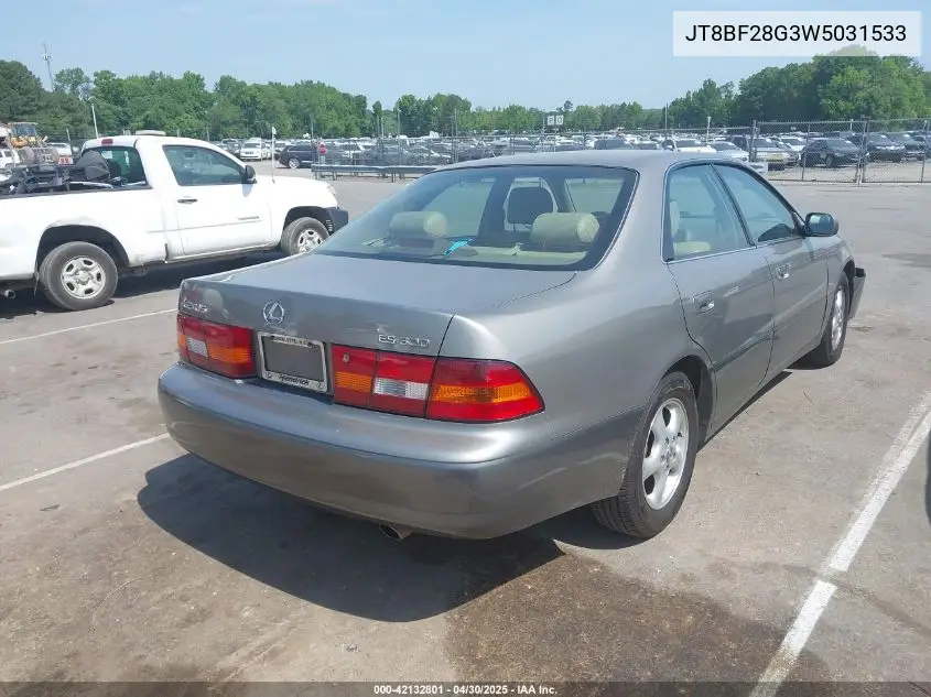 1998 Lexus Es 300 VIN: JT8BF28G3W5031533 Lot: 42132801