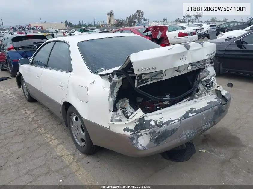 1998 Lexus Es 300 VIN: JT8BF28G0W5041081 Lot: 42164998