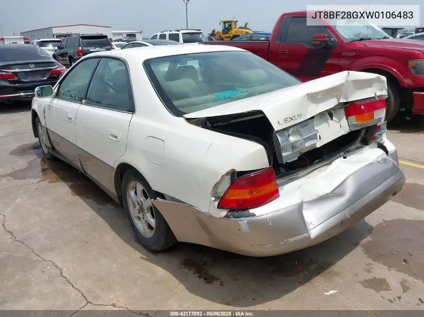 1998 Lexus Es 300 VIN: JT8BF28GXW0106483 Lot: 42177092