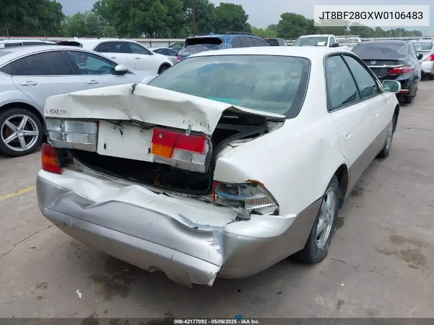 1998 Lexus Es 300 VIN: JT8BF28GXW0106483 Lot: 42177092
