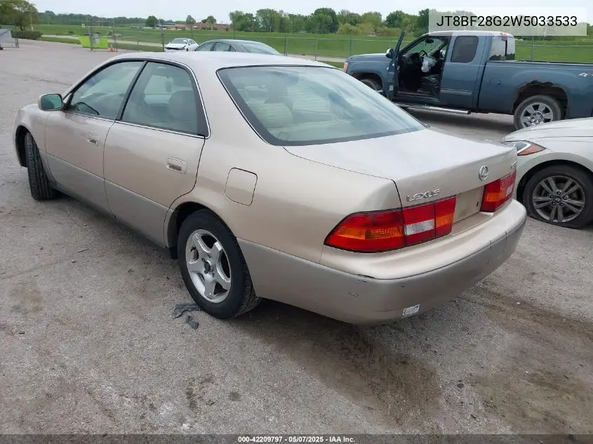 1998 Lexus Es 300 VIN: JT8BF28G2W5033533 Lot: 42209797