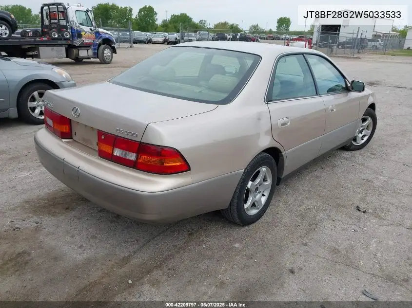 1998 Lexus Es 300 VIN: JT8BF28G2W5033533 Lot: 42209797