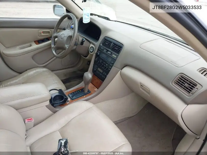 1998 Lexus Es 300 VIN: JT8BF28G2W5033533 Lot: 42209797