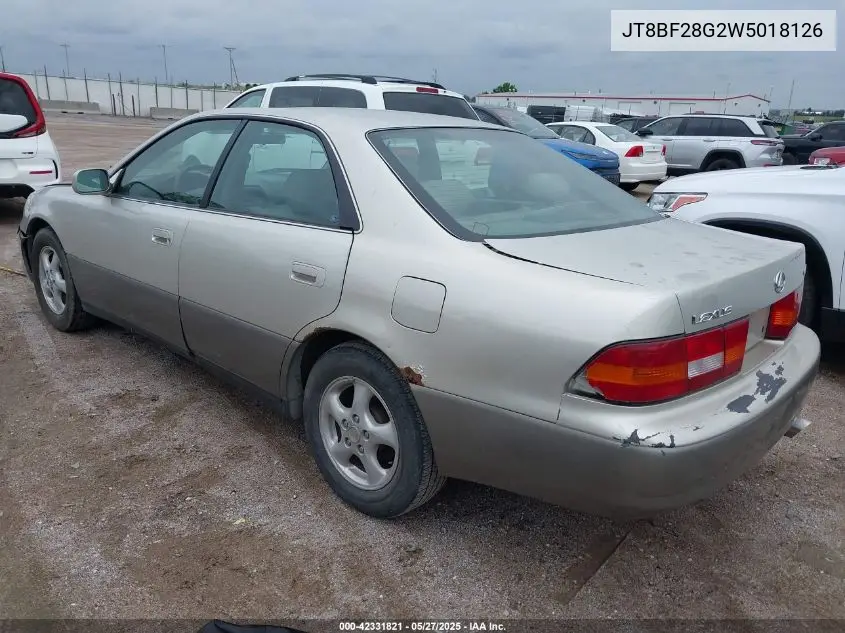 1998 Lexus Es 300 VIN: JT8BF28G2W5018126 Lot: 42331821