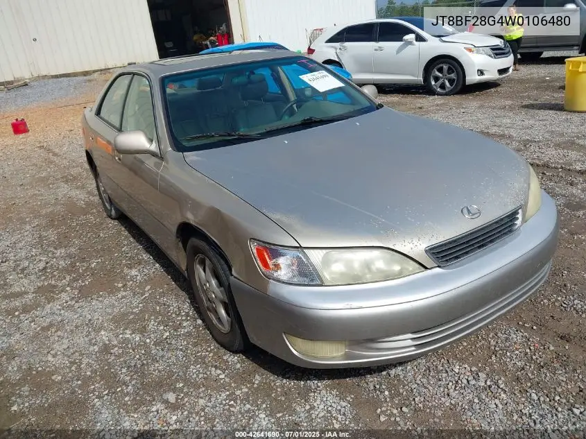 1998 Lexus Es 300 VIN: JT8BF28G4W0106480 Lot: 42641690