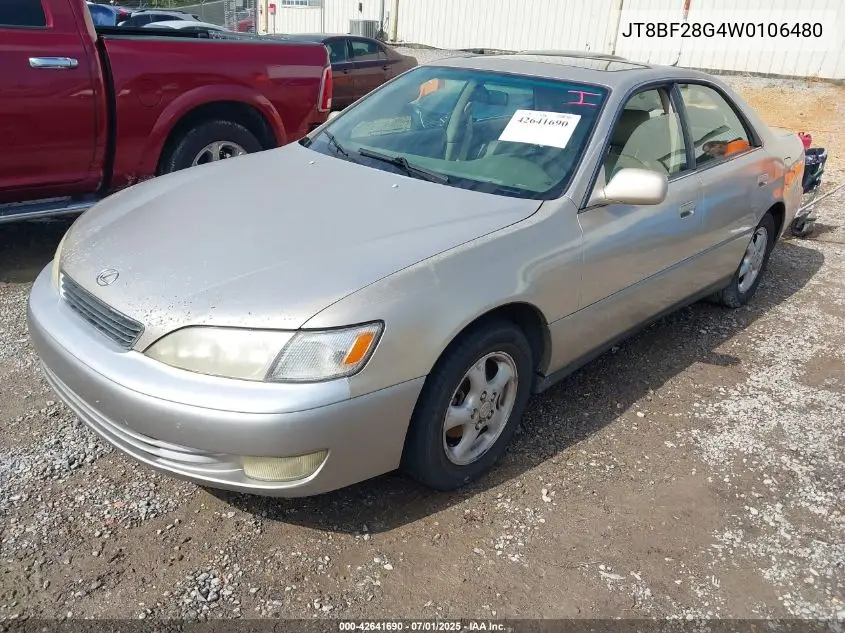 1998 Lexus Es 300 VIN: JT8BF28G4W0106480 Lot: 42641690