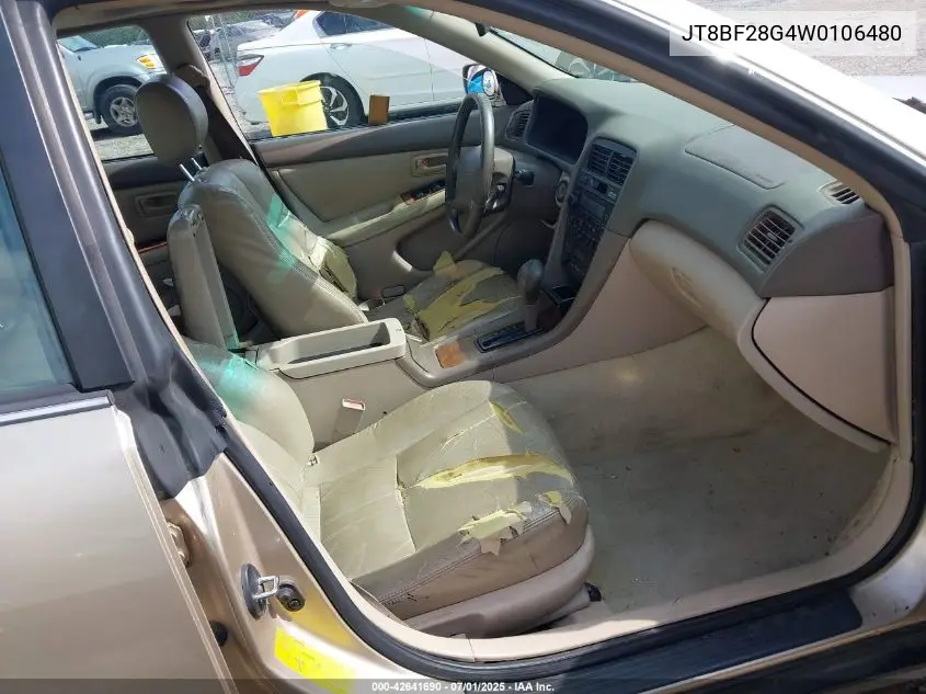 1998 Lexus Es 300 VIN: JT8BF28G4W0106480 Lot: 42641690