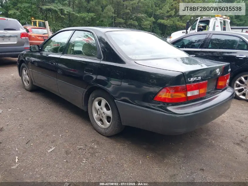 1998 Lexus Es 300 VIN: JT8BF28G0W5035538 Lot: 42706182