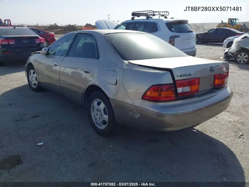 1999 Lexus Es 300 VIN: JT8BF28GXX5071481 Lot: 41757052