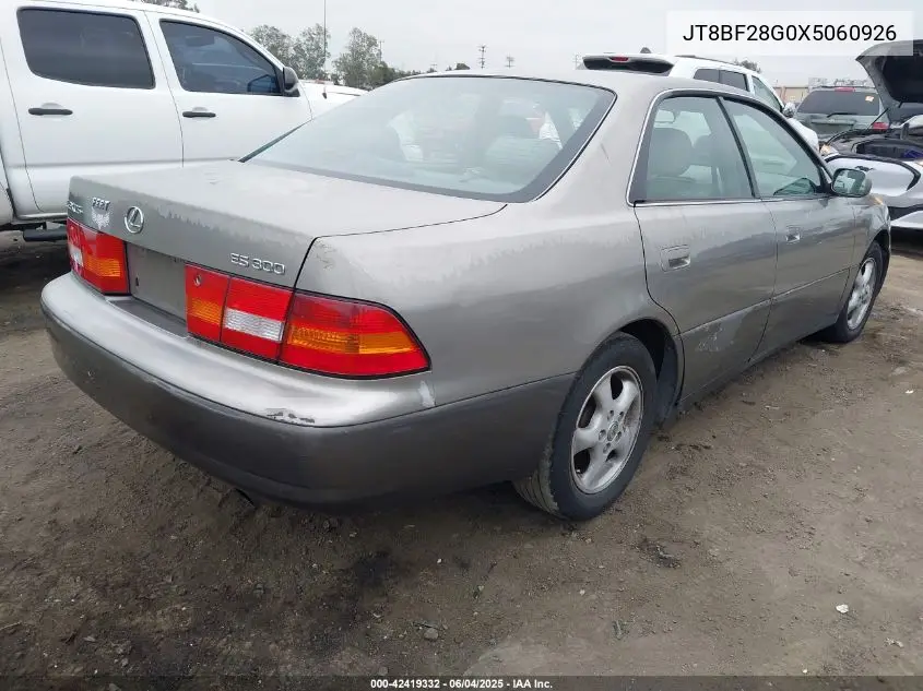 1999 Lexus Es 300 VIN: JT8BF28G0X5060926 Lot: 42419332