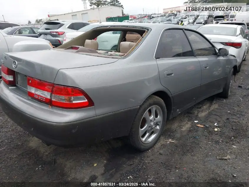 2000 Lexus Es 300 VIN: JT8BF28G0Y0264107 Lot: 41857531