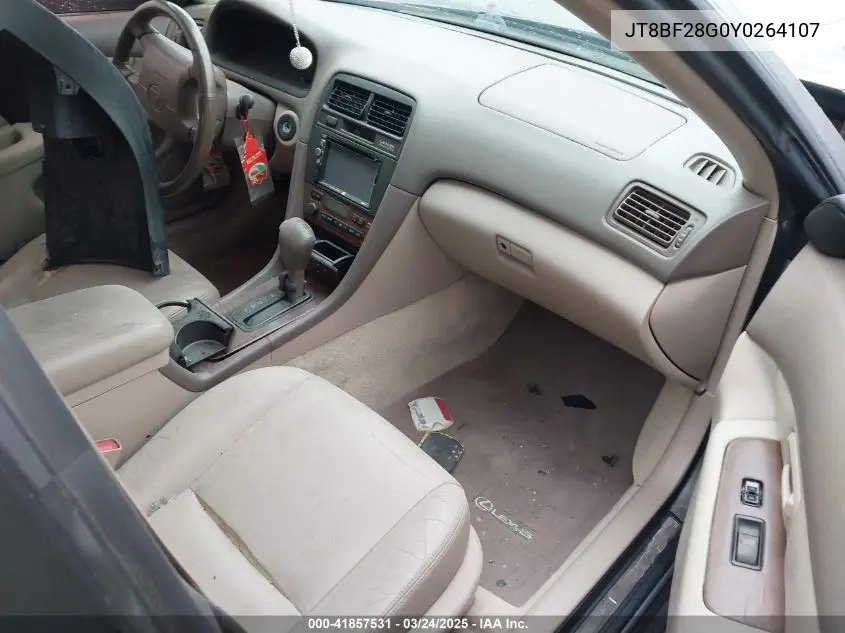 2000 Lexus Es 300 VIN: JT8BF28G0Y0264107 Lot: 41857531