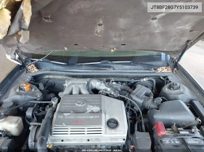 2000 Lexus Es 300 VIN: JT8BF28G7Y5103739 Lot: 42051189