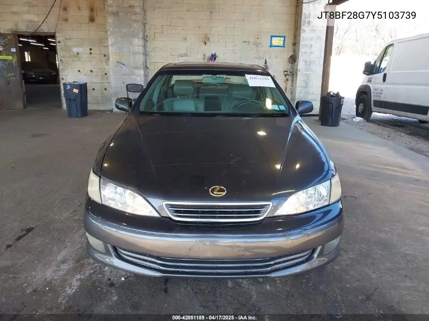 2000 Lexus Es 300 VIN: JT8BF28G7Y5103739 Lot: 42051189