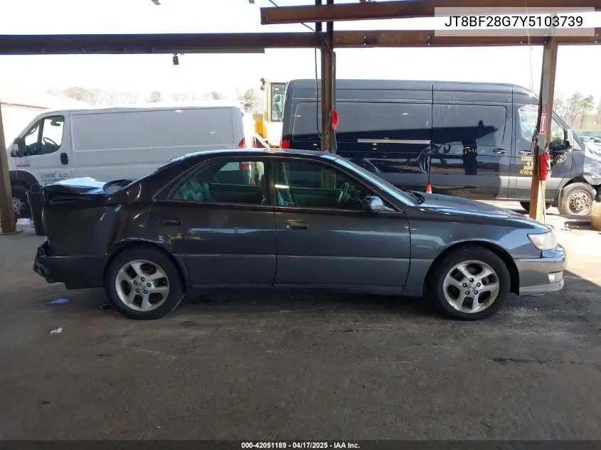 2000 Lexus Es 300 VIN: JT8BF28G7Y5103739 Lot: 42051189