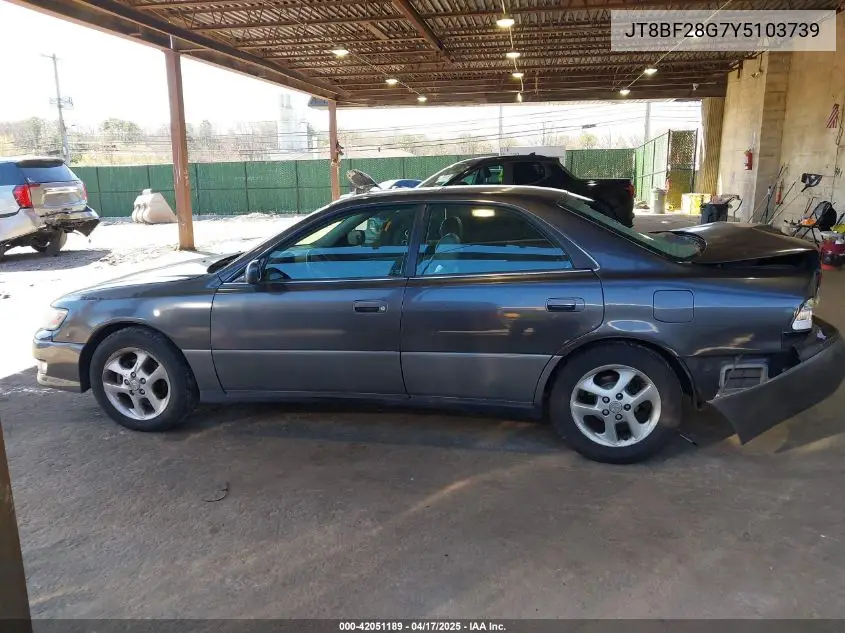 2000 Lexus Es 300 VIN: JT8BF28G7Y5103739 Lot: 42051189