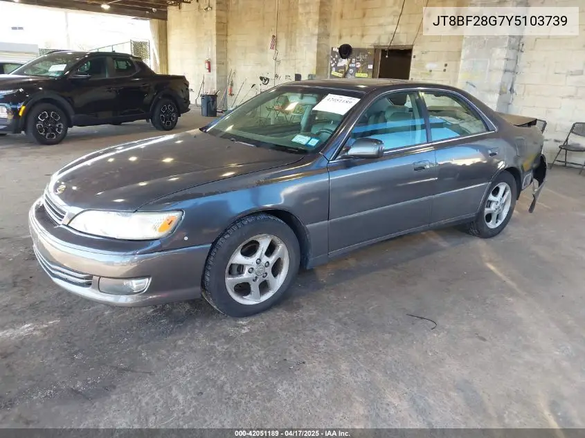 2000 Lexus Es 300 VIN: JT8BF28G7Y5103739 Lot: 42051189