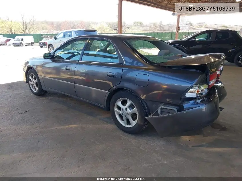 2000 Lexus Es 300 VIN: JT8BF28G7Y5103739 Lot: 42051189