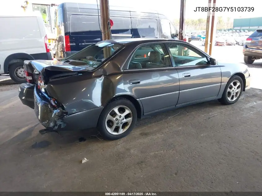 2000 Lexus Es 300 VIN: JT8BF28G7Y5103739 Lot: 42051189