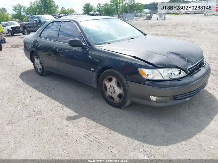 2000 Lexus Es 300 VIN: JT8BF28G2Y0288148 Lot: 42157132