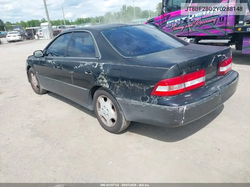 2000 Lexus Es 300 VIN: JT8BF28G2Y0288148 Lot: 42157132