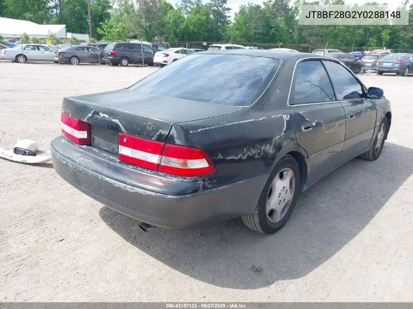 2000 Lexus Es 300 VIN: JT8BF28G2Y0288148 Lot: 42157132