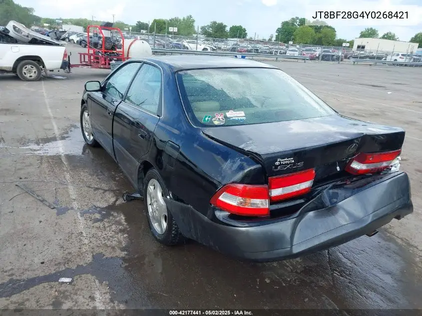 2000 Lexus Es 300 VIN: JT8BF28G4Y0268421 Lot: 42177441
