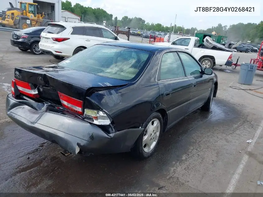 2000 Lexus Es 300 VIN: JT8BF28G4Y0268421 Lot: 42177441