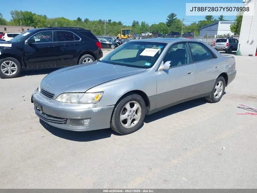 2000 Lexus Es 300 VIN: JT8BF28G7Y5078938 Lot: 42263444