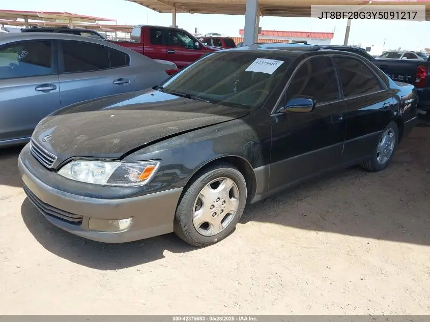 2000 Lexus Es 300 VIN: JT8BF28G3Y5091217 Lot: 42375683