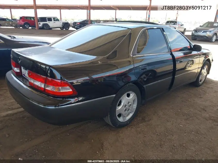2000 Lexus Es 300 VIN: JT8BF28G3Y5091217 Lot: 42375683
