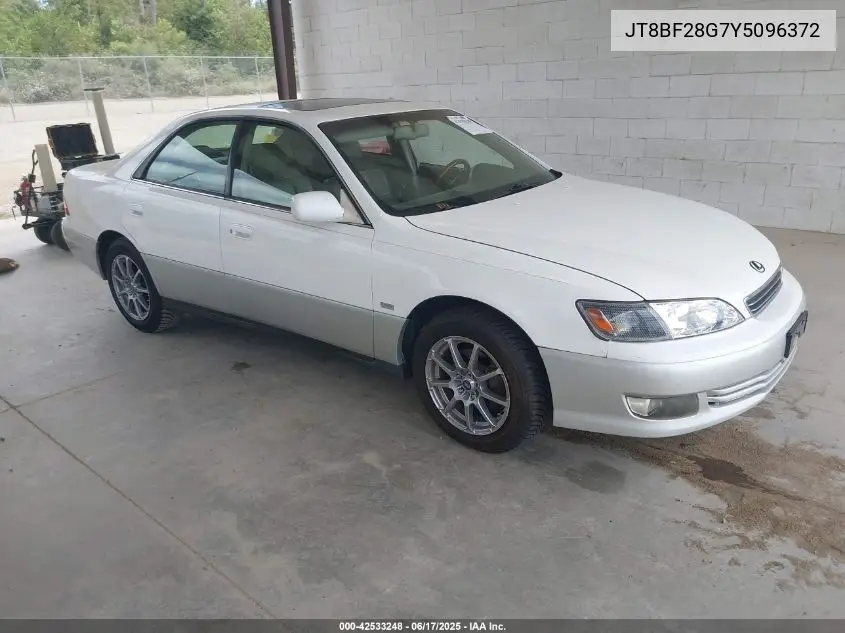 2000 Lexus Es 300 VIN: JT8BF28G7Y5096372 Lot: 42533248