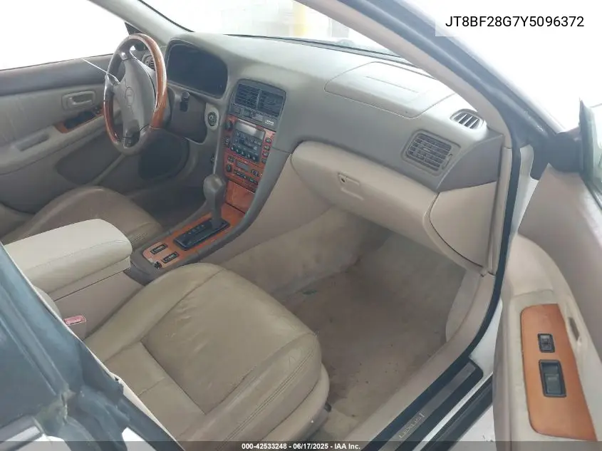 2000 Lexus Es 300 VIN: JT8BF28G7Y5096372 Lot: 42533248