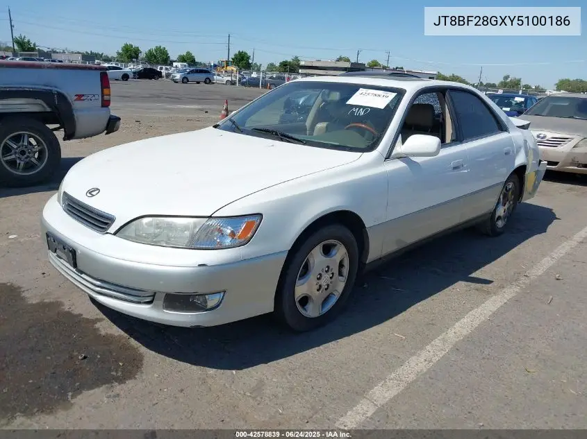 2000 Lexus Es 300 VIN: JT8BF28GXY5100186 Lot: 42578839