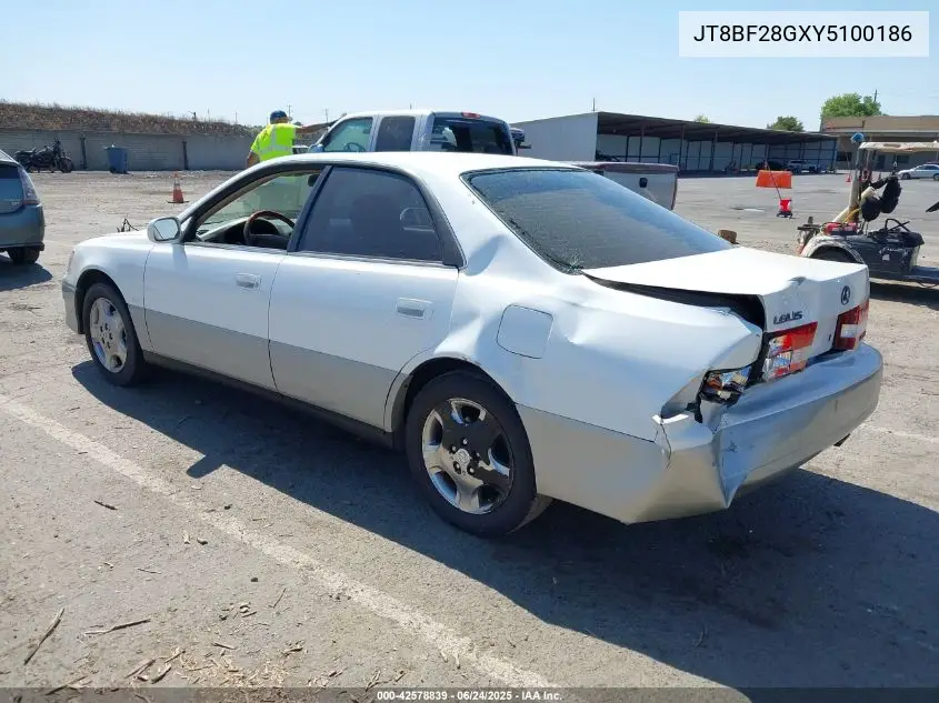 2000 Lexus Es 300 VIN: JT8BF28GXY5100186 Lot: 42578839