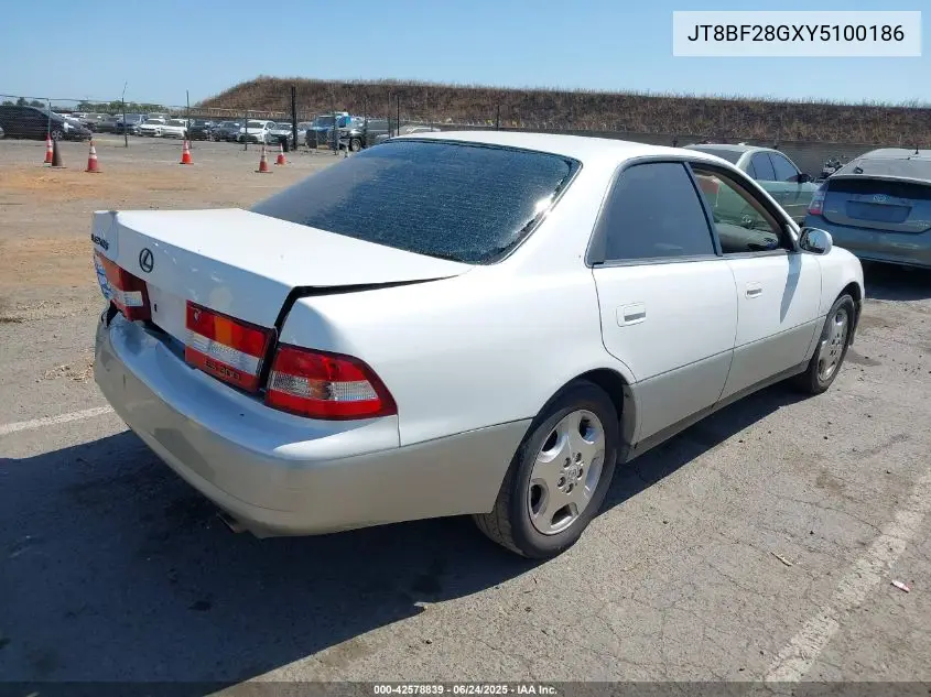 2000 Lexus Es 300 VIN: JT8BF28GXY5100186 Lot: 42578839