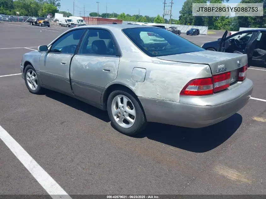 2000 Lexus Es 300 VIN: JT8BF28G1Y5088753 Lot: 42579021