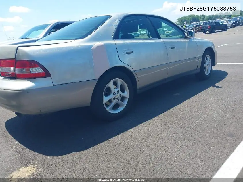 2000 Lexus Es 300 VIN: JT8BF28G1Y5088753 Lot: 42579021