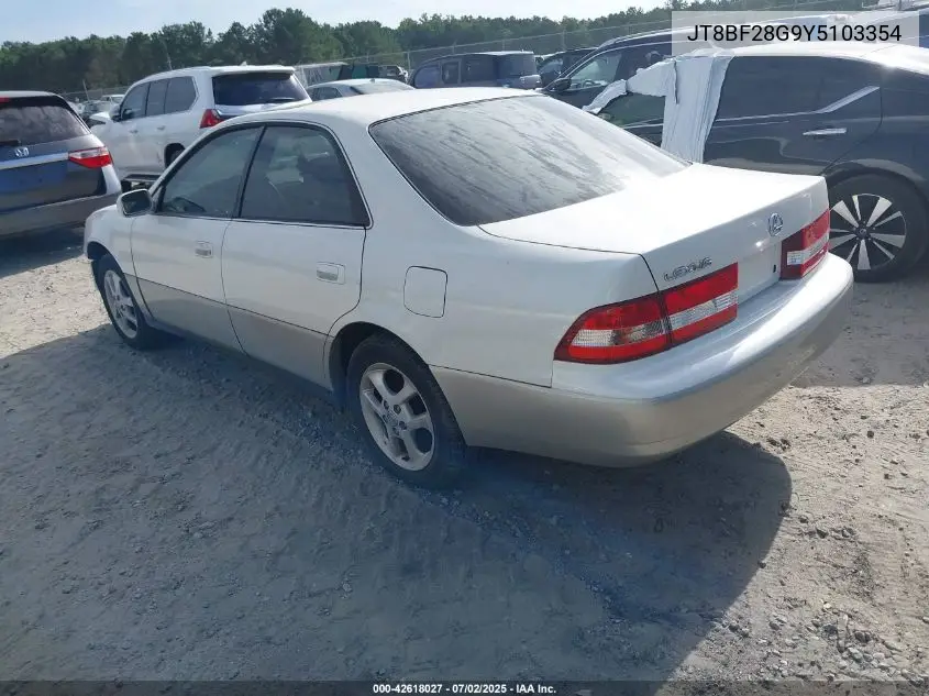 2000 Lexus Es 300 VIN: JT8BF28G9Y5103354 Lot: 42618027